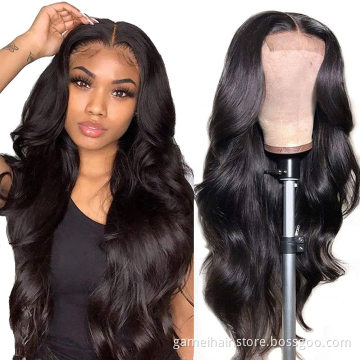 10A High Quality Virgin Cuticle Aligned Double Drawn Brazilian Real 100% Human Hair Lace Front Wig Raw Indian Lace Closure Wig